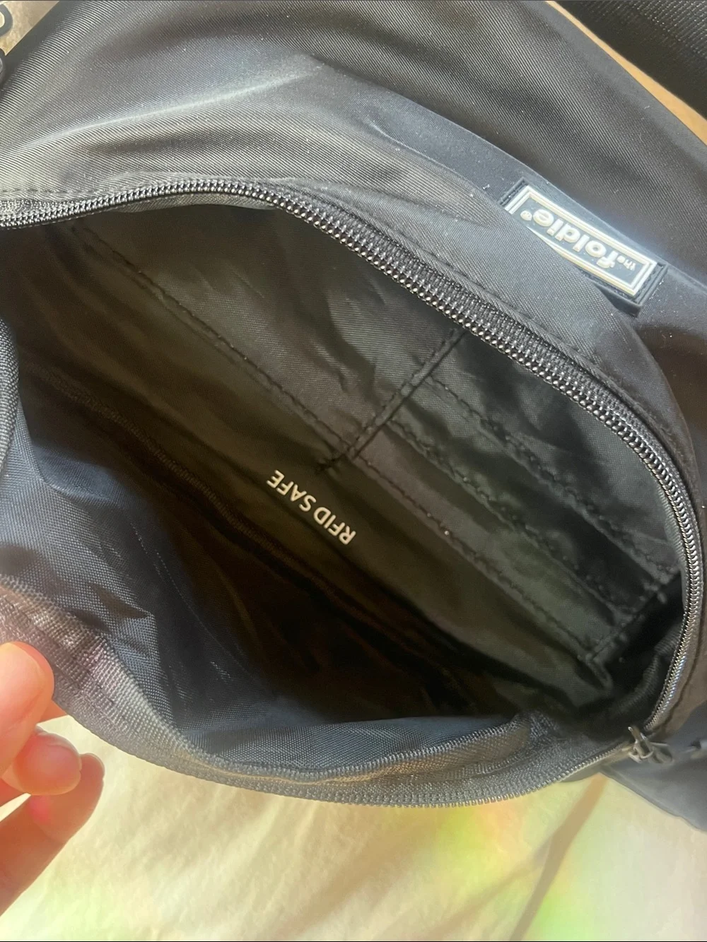 the foldie Black Crossbody Sling Bag - Minimal Everyday Carry